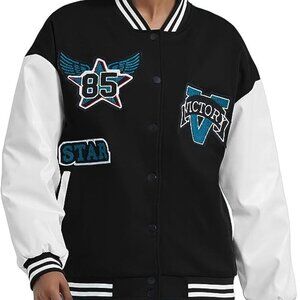 Womens NEW Vintage Look Varsity Jacket Size Large